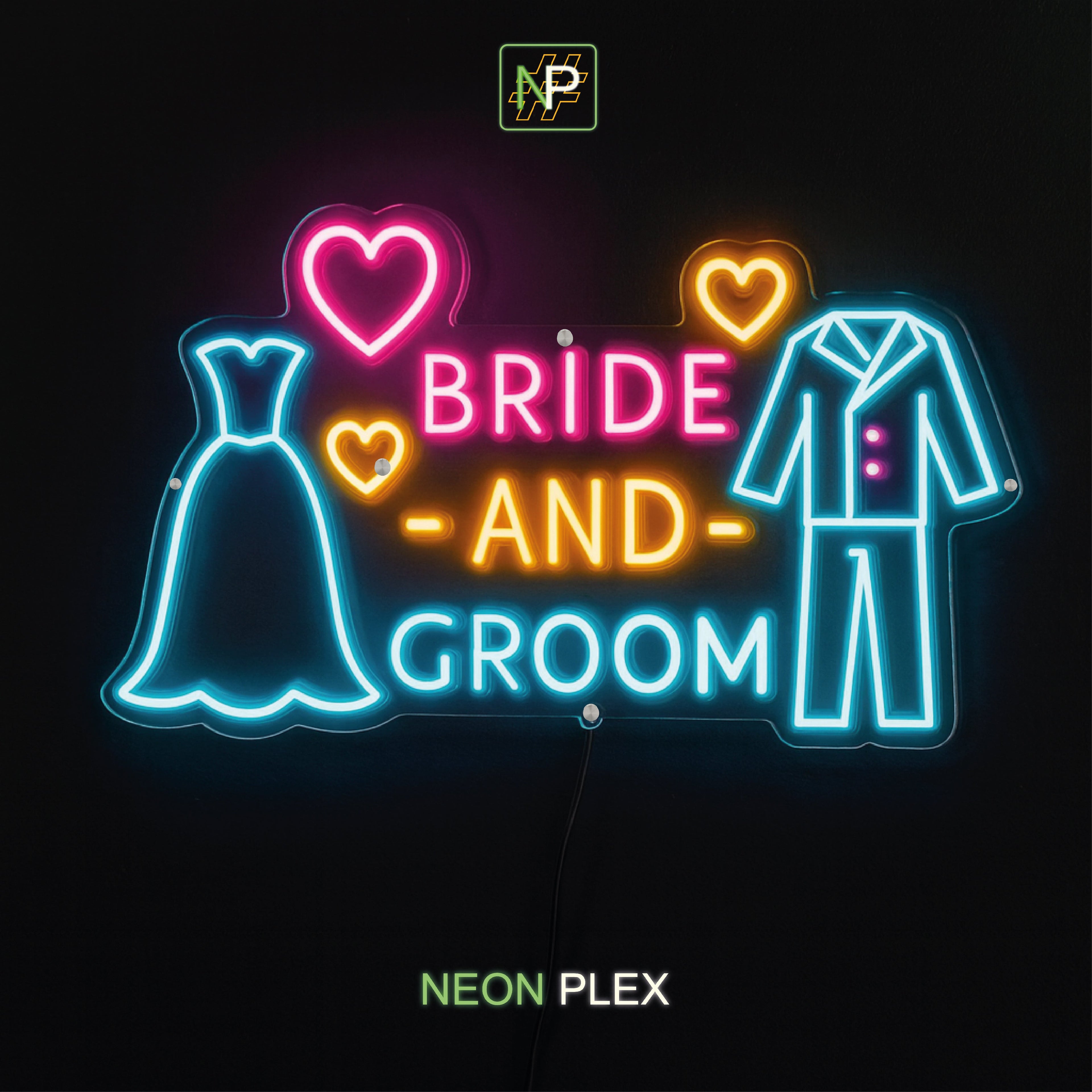 Neon Flex Bride and Groom